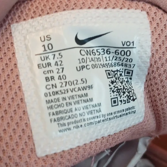 NIKE Court Alta Vision Women's Pink Sneakers Sz 10 - Picture 8 of 10